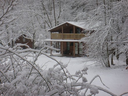 cabin in winter